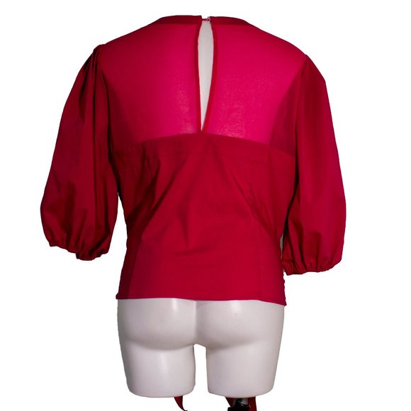 New York & Company Hot Pink Tie Front Blouse sz xl - Picture 2 of 5